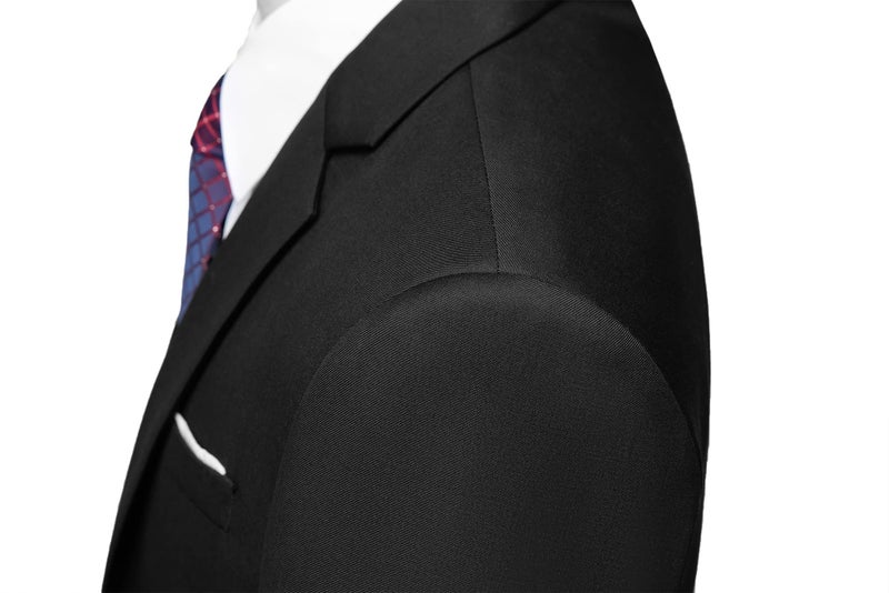 UNINUKOO Men's Suit Slim Fit 2 Button 2 Piece Suits for Men Party Formal Dress Solid Tuxedo Blazer Jacket Pants Set US Size 36 Black - Image 3